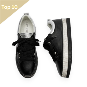Lux Black Diamonte Sole Sneakers