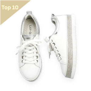 Lux White Diamonte Sole Sneakers