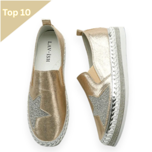 Sneakers With Bling Star Champagne Gold