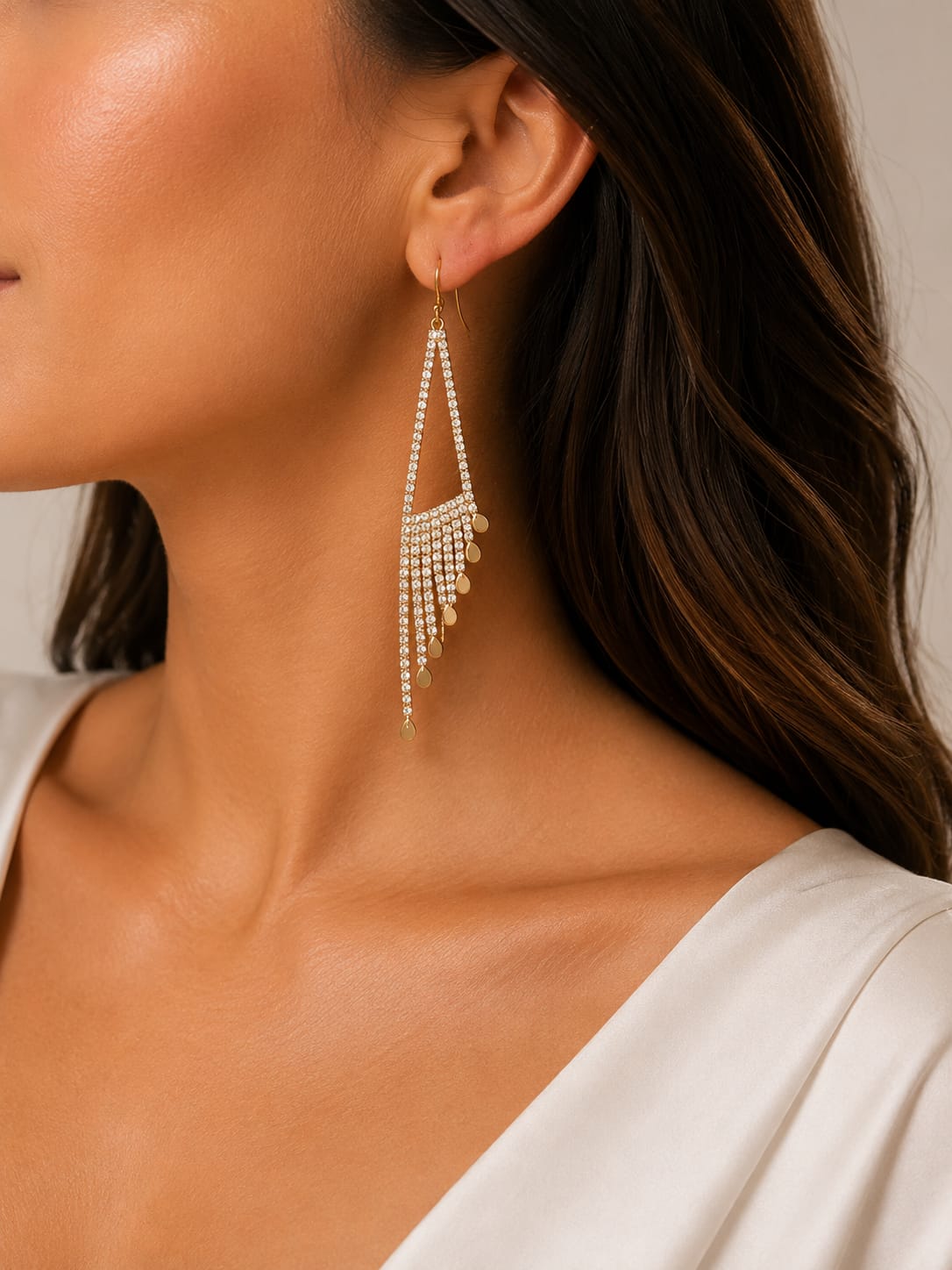 Champagne Diamante Drop 1055 - Image 2
