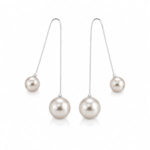 Gold Double Pearl Long Drop