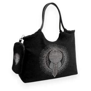 Black Canvas Tote with Mini Pouch