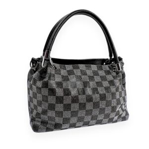 B/W Checkered Bling Tote Bag