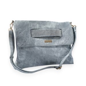 Blue Denim Look Bling Crossbody Clutch
