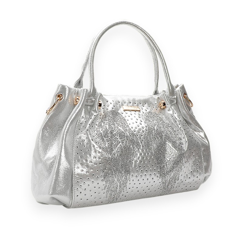 Silver Angel Wings Diamante Tote Bag