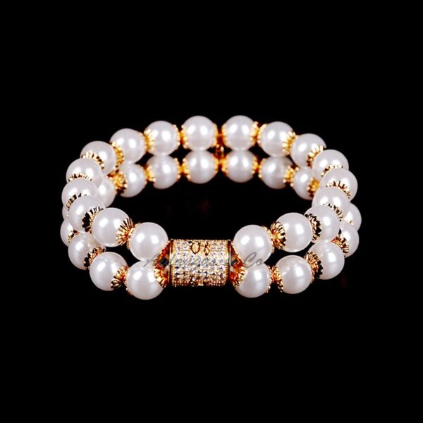 Gold Pearl Stretchy Bracelet