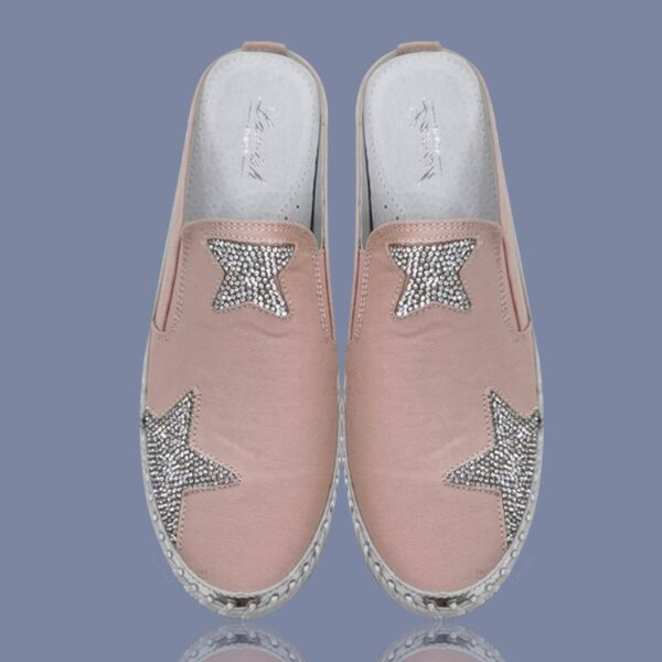 Slides with Bling Star Blush Pink