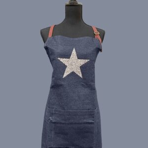 Demin Apron with Bling Star