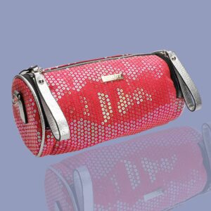 Pink Sequin Covered Barrel Bag