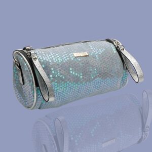 Denim Sequin Covered Barrel Bag