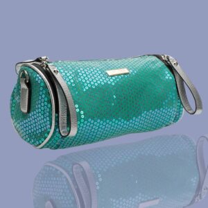 Green Sequin Covered Barrel Bag