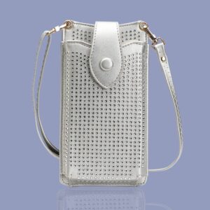 Silver Crossbody Phone Holder