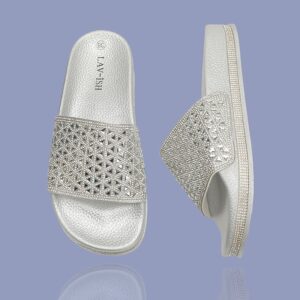Silver Single Band Sandals