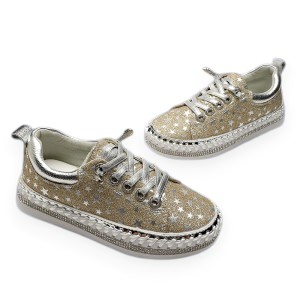 Kids Gold Twinkle Sneakers