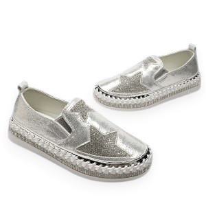 Kids Silver Star Sneakers