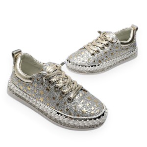 Kids Silver Twinkle Sneakers