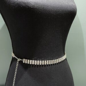 3 Rows 18 Silver Crystal Belt