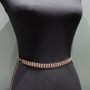 3 Rows 18 Rose Gold Crystal Belt