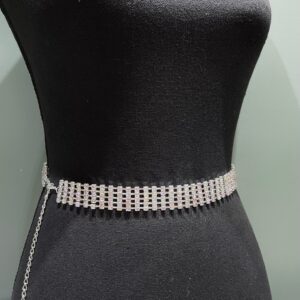 5 Rows 18 Silver Crystal Belt