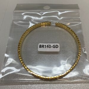 Gold Two Rows Soft Diamante Bangle