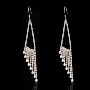 Champagne Gold Diamante Slant Drop