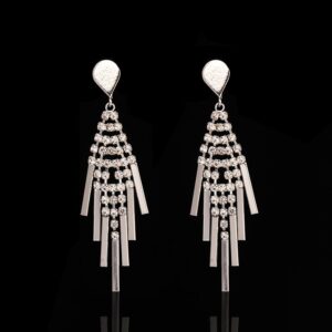 Silver Diamante Drop