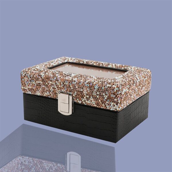 Black/Gold PU Leather Jewellery Box