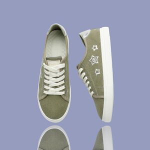 Casual Embroidered Sneakers Khaki