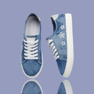 Casual Embroidered Sneakers Denim