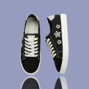 Casual Embroidered Sneakers Black