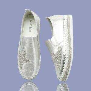 Sneakers with Bling Star Silver