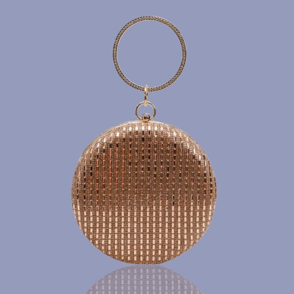 Rose Gold Round Evening Bag