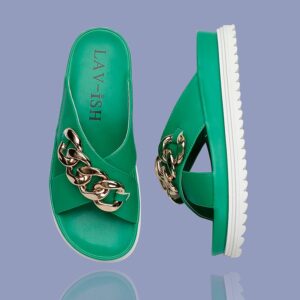 PU Crossover Slides Emerald