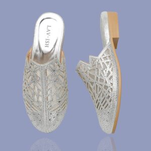 Silver Lasercut Rhinestone Sandals