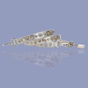 Silver PU Leather Thin Belt