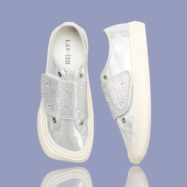 Clogs with Bling top strap Silver