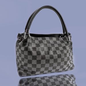 B/W Checkered Bling Tote Bag