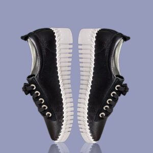 Point Toe Leather Sneakers Black