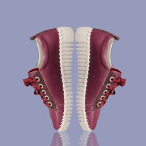 Point Toe Leather Sneakers Plum