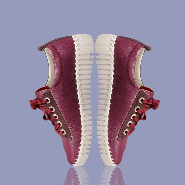 Point Toe Leather Sneakers Plum