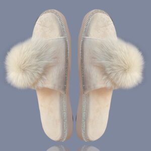 Pom-Pom Slippers Apricot