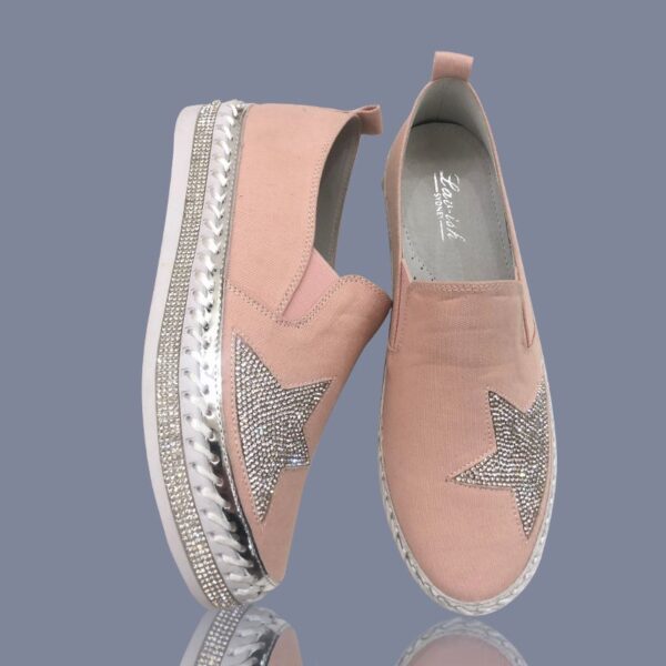 Sneakers with Bling Stars Blush Pink