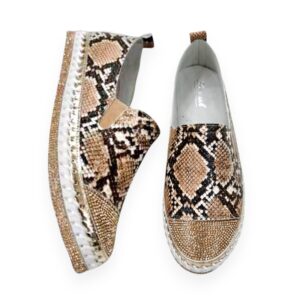 Leopard PU Sneakers with Bling