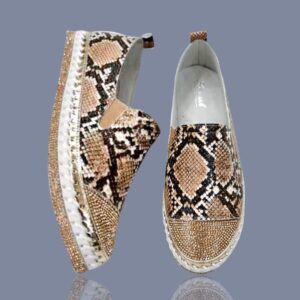 Leopard PU Sneakers with Bling