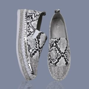 Zebra PU Sneakers with Bling