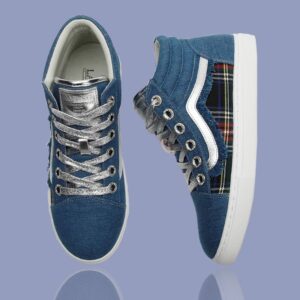 Denim Look Canvas Sneaker High Top