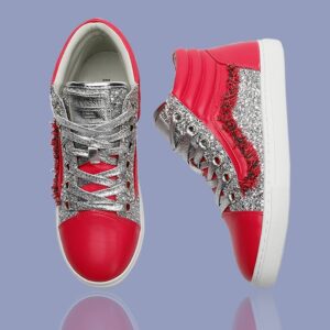 High Top PU Leather Fuchsia