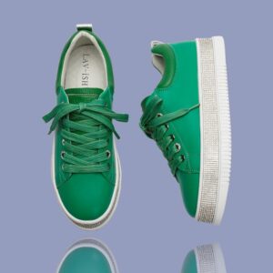 Lux Green Diamonte Sole Sneakers