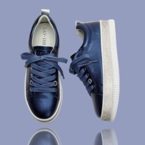 Lux Navy Diamonte Sole Sneakers