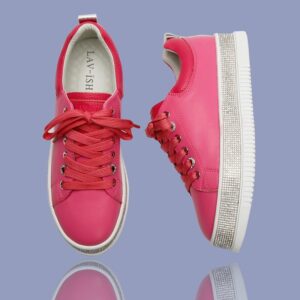 Lux Hot Pink Diamonte Sole Sneakers